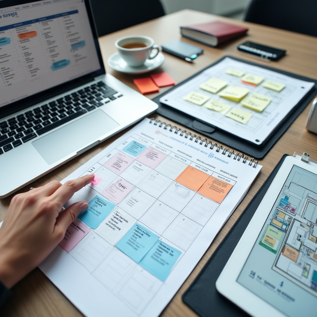 Calendar and planning materials showing flexible training schedule adapted to operational needs