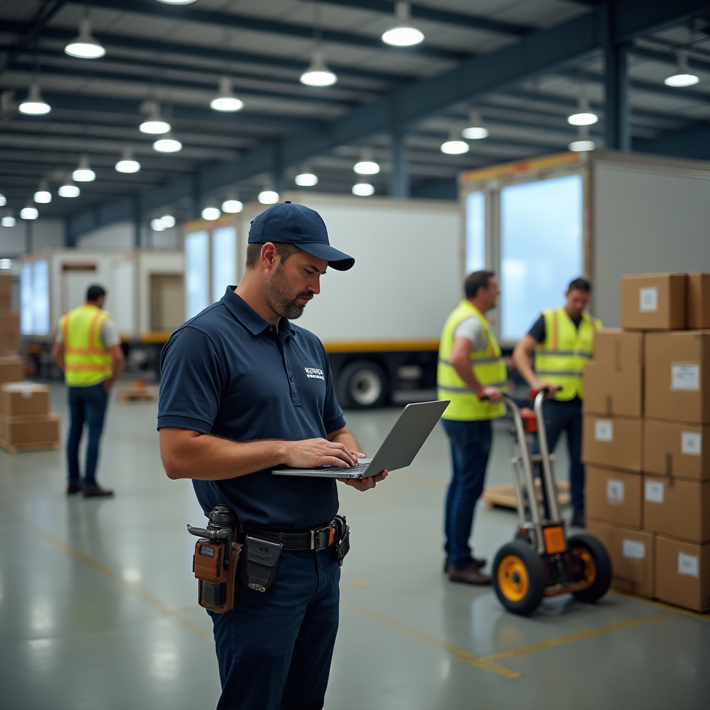 Logistics supervisor managing warehouse team coordination and shipment priorities